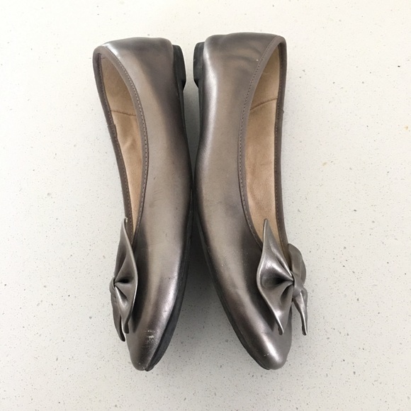 Sam Edelman Metallic Silver Bow Toe Ciera Flats - Picture 4 of 5